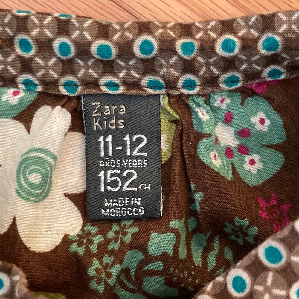 Zara Kids size 11-12 years long sleeves floral tiered dress - Picture 4 of 5